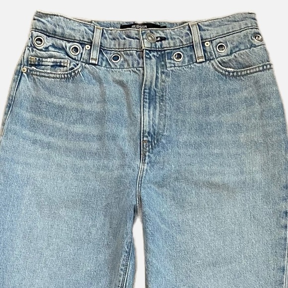 Hudson Jeans Elly High Rise Tapered Crop Denim Jeans In Skyline Size 25 - Picture 3 of 15